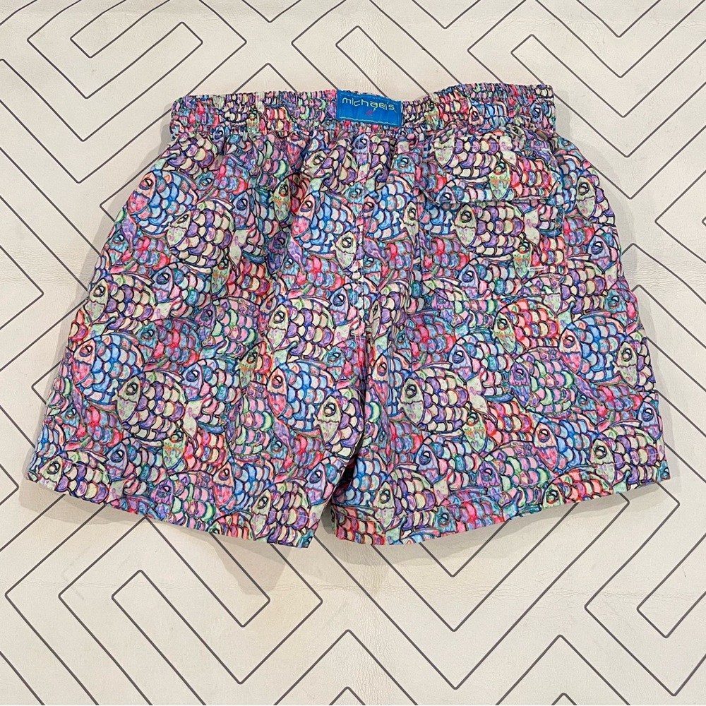 Michael's Multicolor Fish Patterned Swim Trunks - Picture 9 of 11